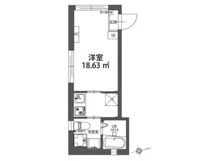 TRESOR蒲田(1K/4階)の間取り写真