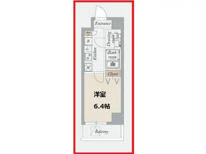 ラドゥセール新小岩(1K/10階)の間取り写真