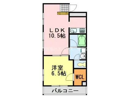 ベイサイドコート壱番館(1LDK/2階)の間取り写真