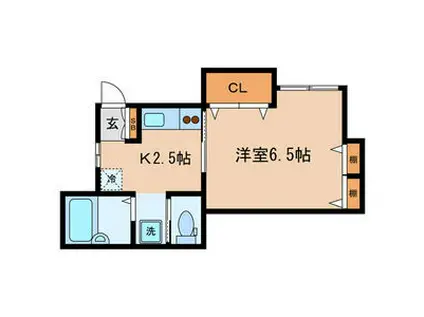 エスポア北砂(1K/1階)の間取り写真