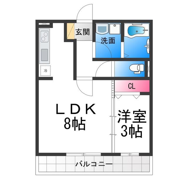 エルドラド(1LDK/2階)の間取り写真