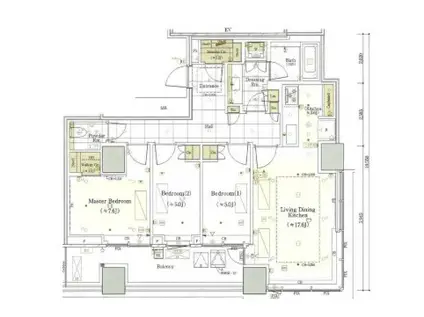 パークコート虎ノ門(2LDK/14階)の間取り写真
