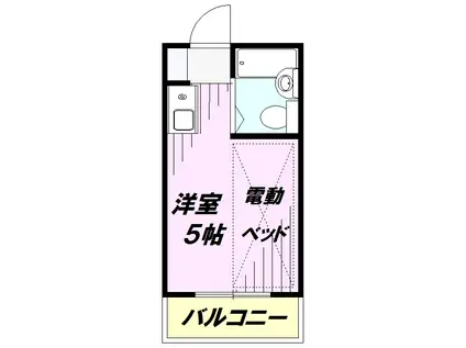 シャトー弥生(ワンルーム/3階)の間取り写真