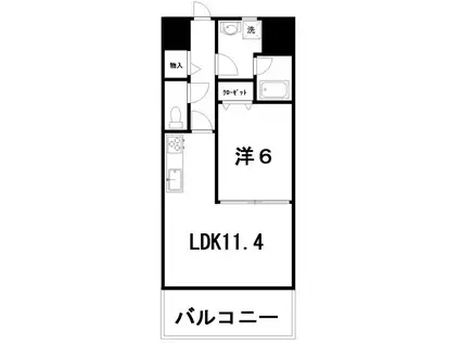 ロータスコート(1LDK/6階)の間取り写真