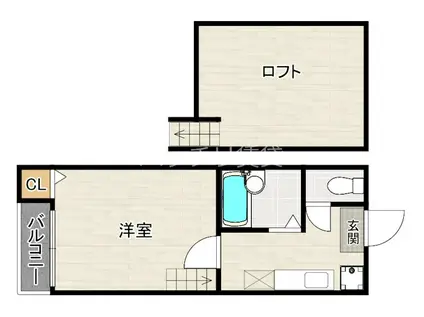 ＪＲ鹿児島本線 吉塚駅 徒歩7分 2階建 築19年(1K/2階)の間取り写真