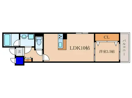 STANDZ四条西洞院(1LDK/2階)の間取り写真