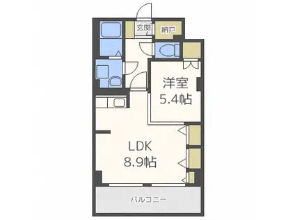 レジデンスカープ札幌(1LDK/3階)の間取り写真