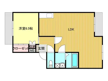 サントラップK(1LDK/2階)の間取り写真