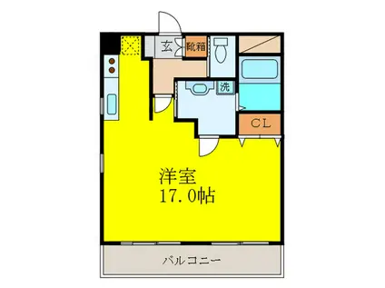 パレス東洋小松II号館(ワンルーム/7階)の間取り写真