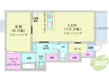 アパパネⅢ(1LDK/1階)の間取り写真