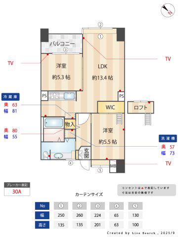 レジディア天神南(2LDK/11階)の間取り写真