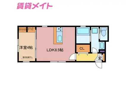 LE BOIS桑名(1LDK/1階)の間取り写真