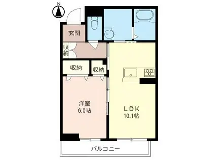 プランドール SHAMAISON(1LDK/3階)の間取り写真