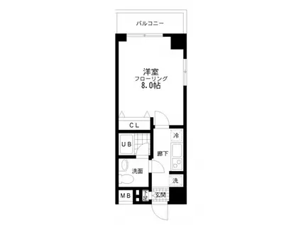 レジディア桜上水(1K/2階)の間取り写真