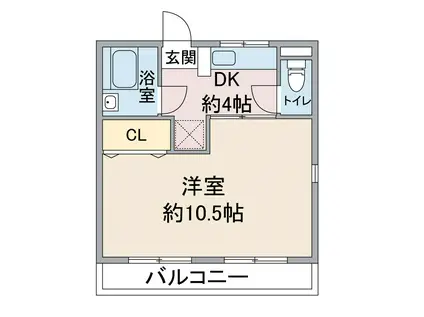シモビル(1DK/4階)の間取り写真