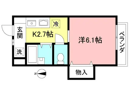 メゾンドジェイA棟(1K/1階)の間取り写真