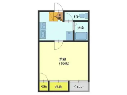 サンシャイン呉羽(1K/2階)の間取り写真