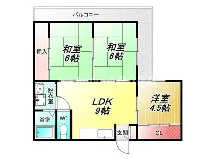 サンハイムモリグチ(3DK/2階)の間取り写真