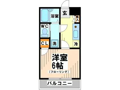 ピアサン南烏山 当店専任物件(1K/1階)の間取り写真