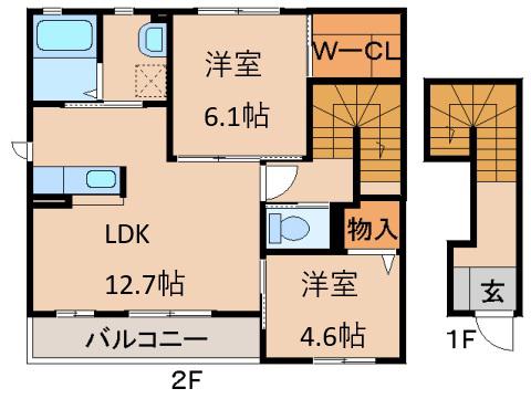シャーメゾン縁(2LDK/2階)の間取り写真