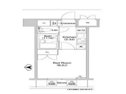 コンフォリア芝浦キャナル(1K/8階)の間取り写真
