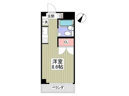 アネックス和総(ワンルーム/4階)の間取り写真