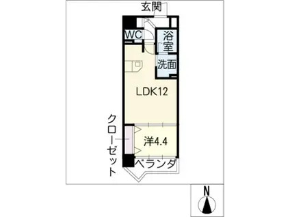 シャトー&ホテル 名駅南1ST(1LDK/11階)の間取り写真