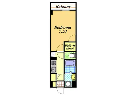 プライマル浦安(1K/2階)の間取り写真