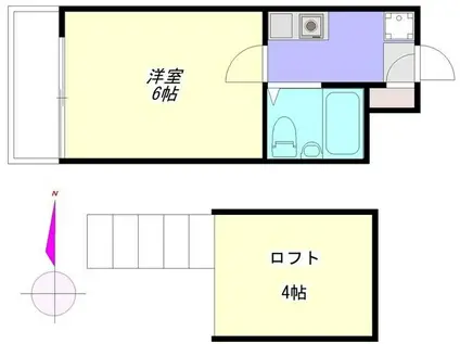 シティパレス東久留米(1K/2階)の間取り写真