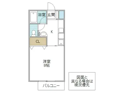 ヴィラOGAWA(1K/1階)の間取り写真