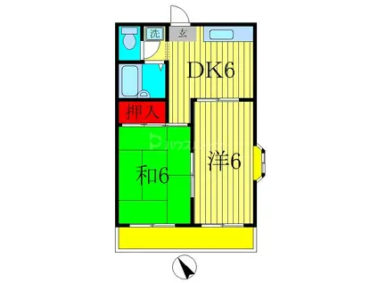 ENSOLEILLE(2DK/3階)の間取り写真