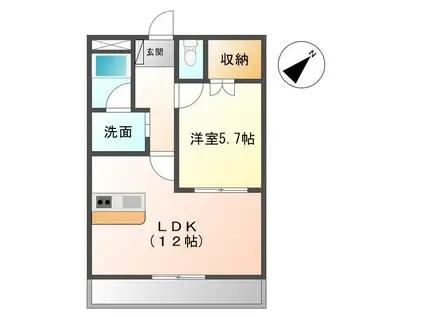サンアロ-(1LDK/2階)の間取り写真