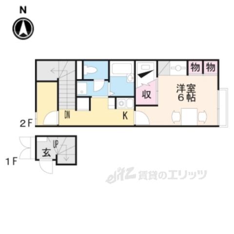 レオパレス ナップシャンブル(1K/2階)の間取り写真