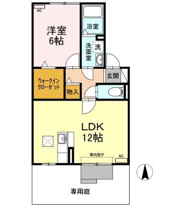 アネックス横井(1LDK/1階)の間取り写真