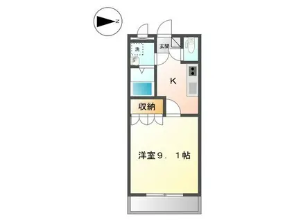 ヴァンベール いそう(1K/2階)の間取り写真