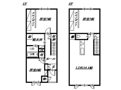 GRANDEUR北彩都(3LDK/1階)の間取り写真