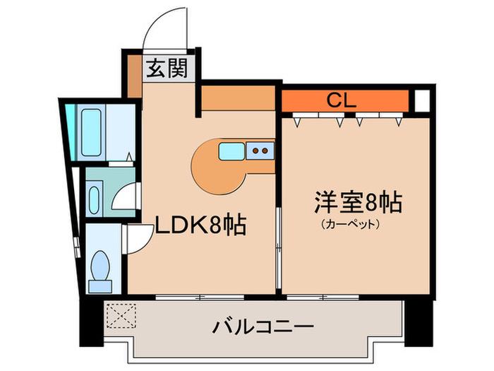 新豊ビル(1LDK/6階)の間取り写真