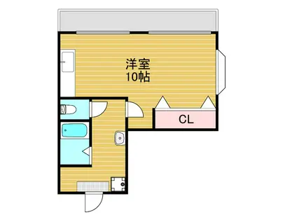 ローズハイツ(1K/2階)の間取り写真