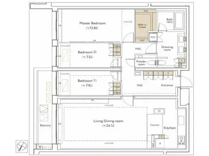 THE ウエストMINSTER NANPEIDAI(3LDK/3階)の間取り写真
