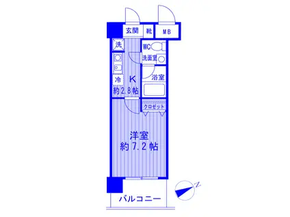 ビージェネティック(1K/6階)の間取り写真
