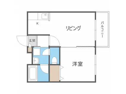 ブランノワール円(1LDK/2階)の間取り写真