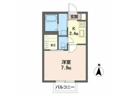 ムートン・ド・R(1K/2階)の間取り写真