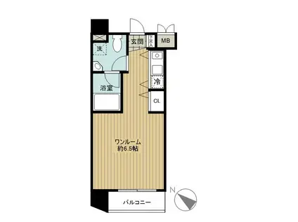 シンシア白金高輪(ワンルーム/10階)の間取り写真