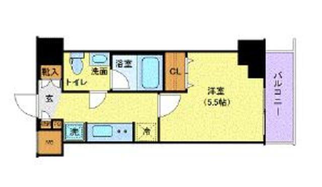 AZEST北千住(1K/8階)の間取り写真
