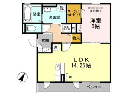 アヴニールマーガレット(1LDK/2階)の間取り写真