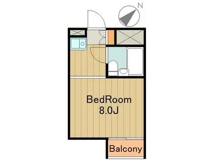 クエスト(ワンルーム/1階)の間取り写真