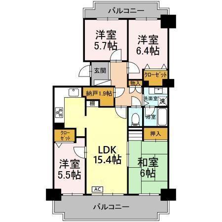 ライフインサーラ1407(4LDK/14階)の間取り写真