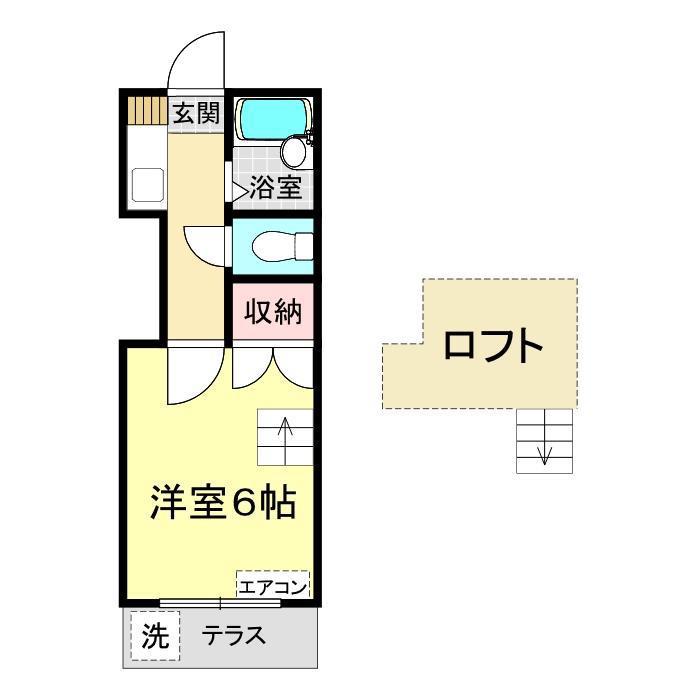 パレス長府印内(1K/1階)の間取り写真