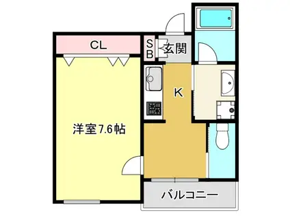 ブリジャール・リオ(1K/3階)の間取り写真