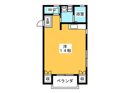 リベルテ半田山(ワンルーム/2階)の間取り写真